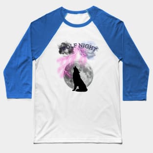 Wolf Night Baseball T-Shirt